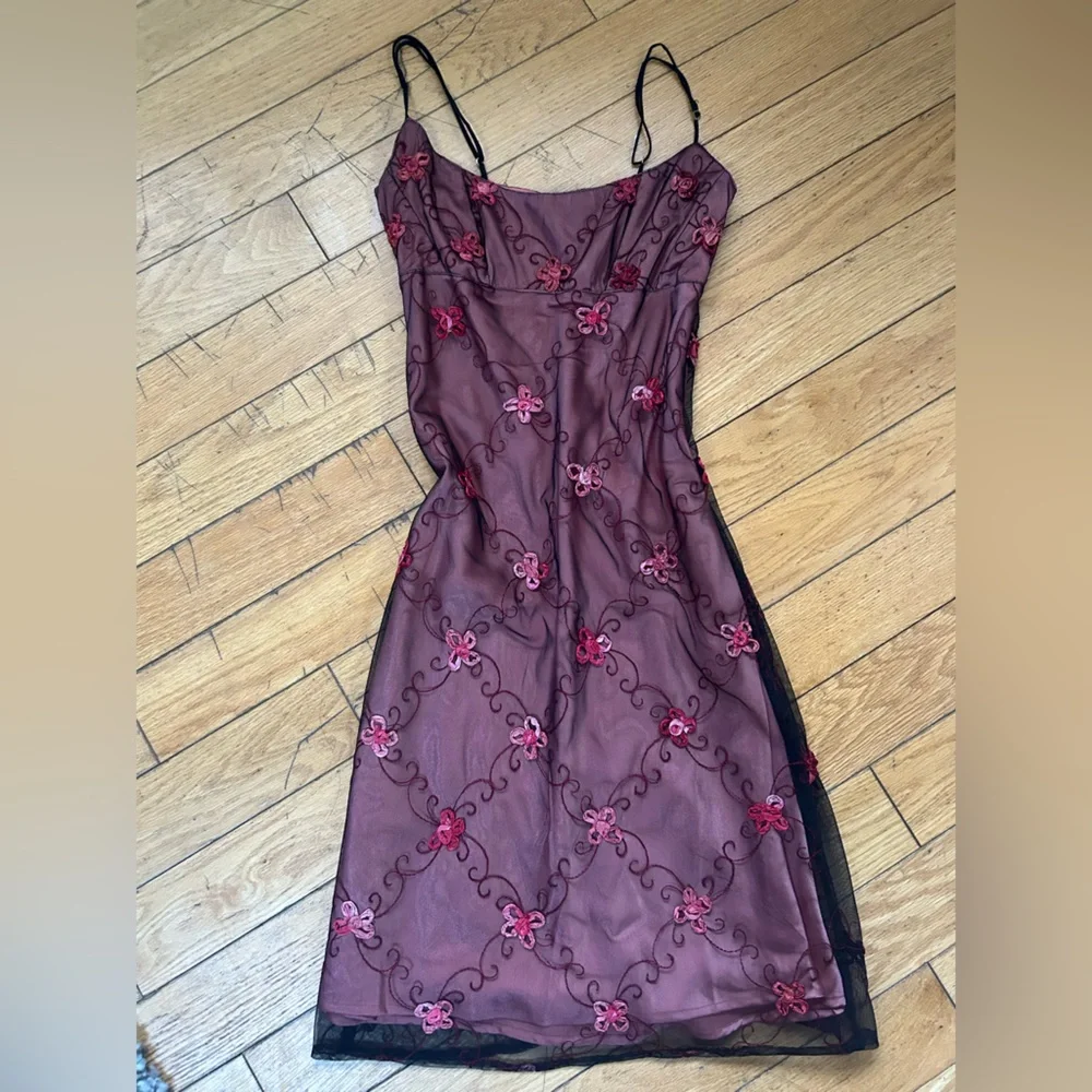 Rare Vintage Betsey Johnson Black and Pink Floral Dress - Picture 1 of 2
